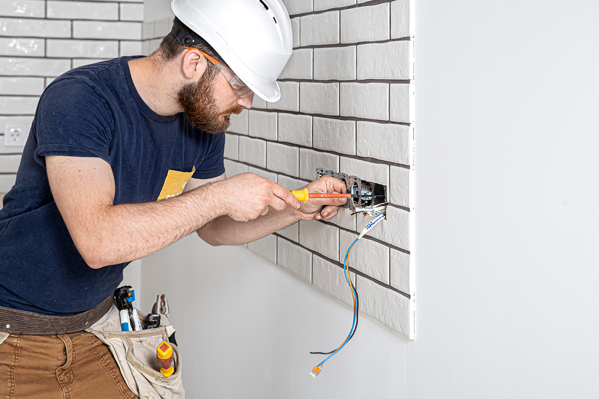 Electrician Residential installation of sockets and switches.